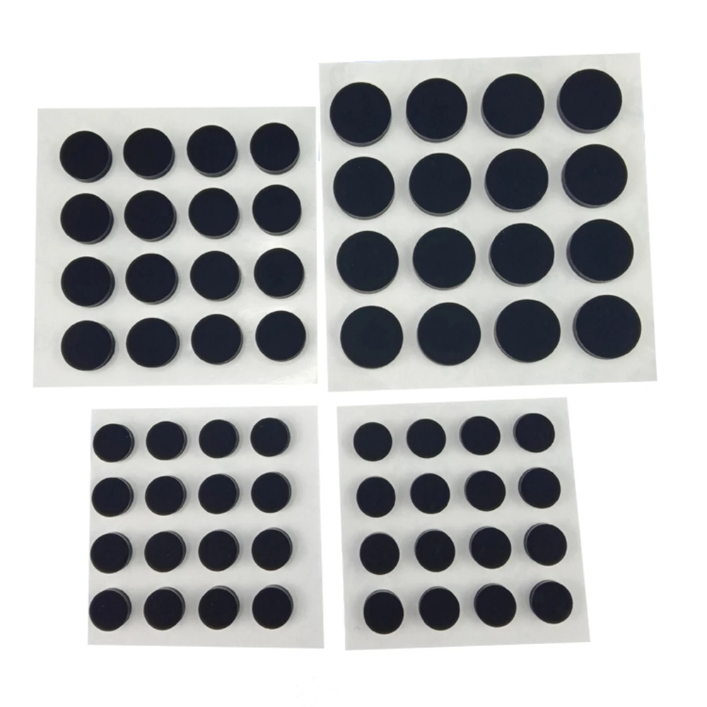 Black Self Adhesive Backing Round Silicone Rubber Anti-slip Pad 4.5~50mm Cabinet Feet Leg Pads Furniture Protectors