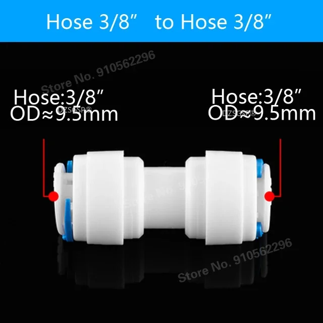 RO Water Hose Connection Straight Elbow Tee Cross 1/4\