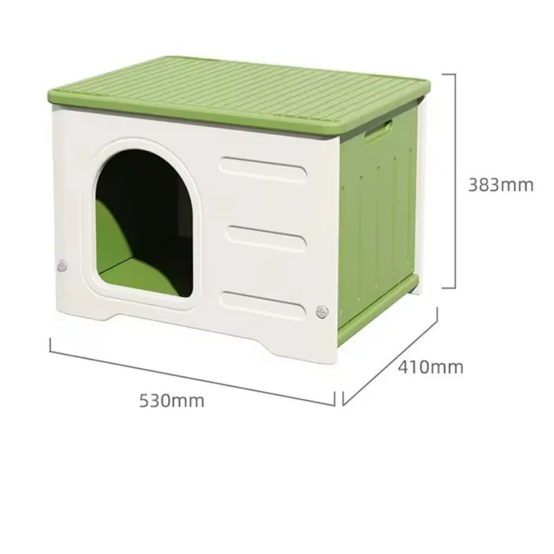 Waterproof Plastic Cat House Sturdy Pet Shelter Cat Cabinet Easy Assembly with Solid Pattern Home for Cats