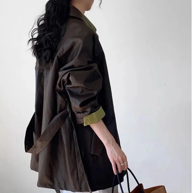 Retro American Coat 2025 Spring and Autumn Button Lapel Women's Casual Jacket