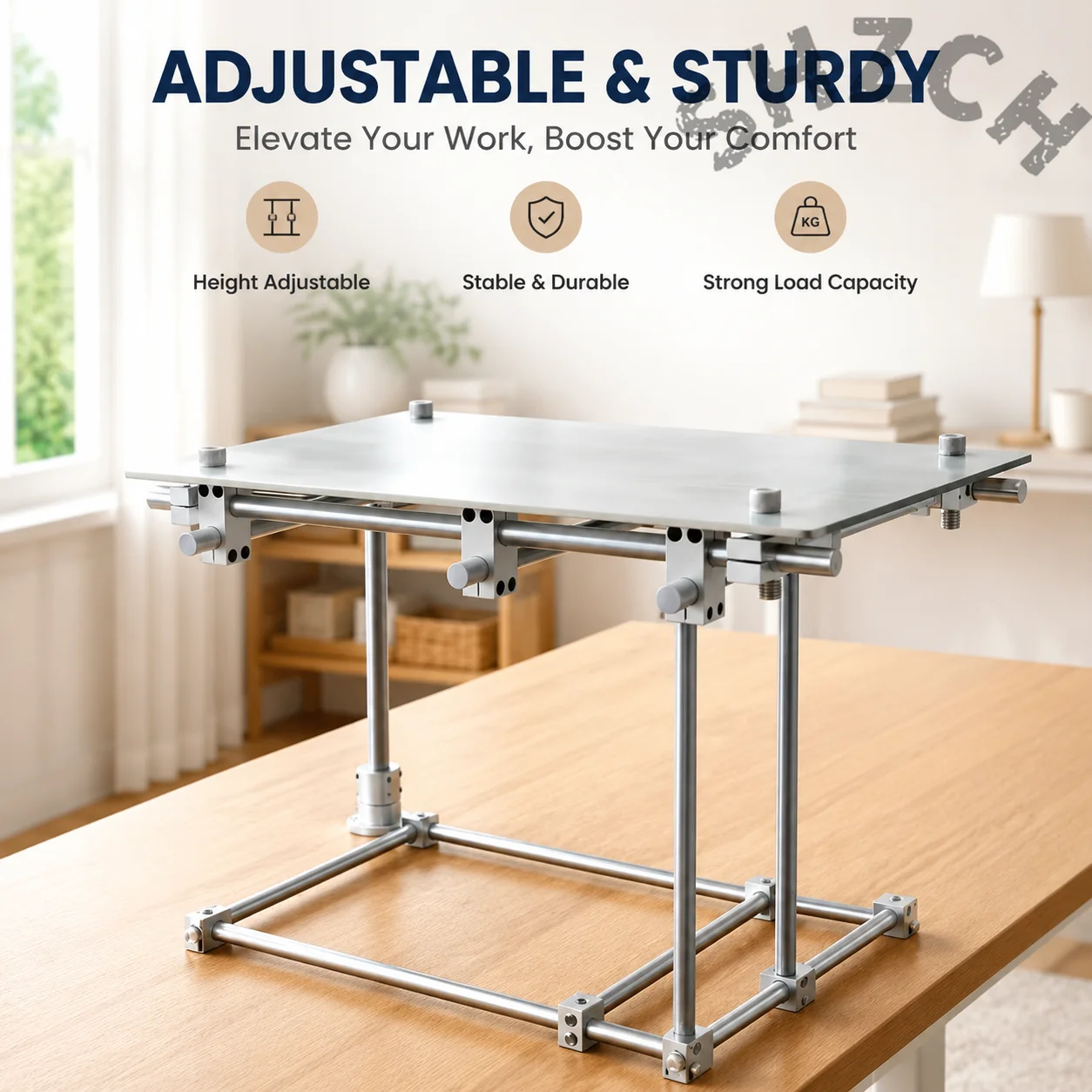 Modern Minimalist Square Side Table – Stainless Steel End Table for Sofa or Living Room