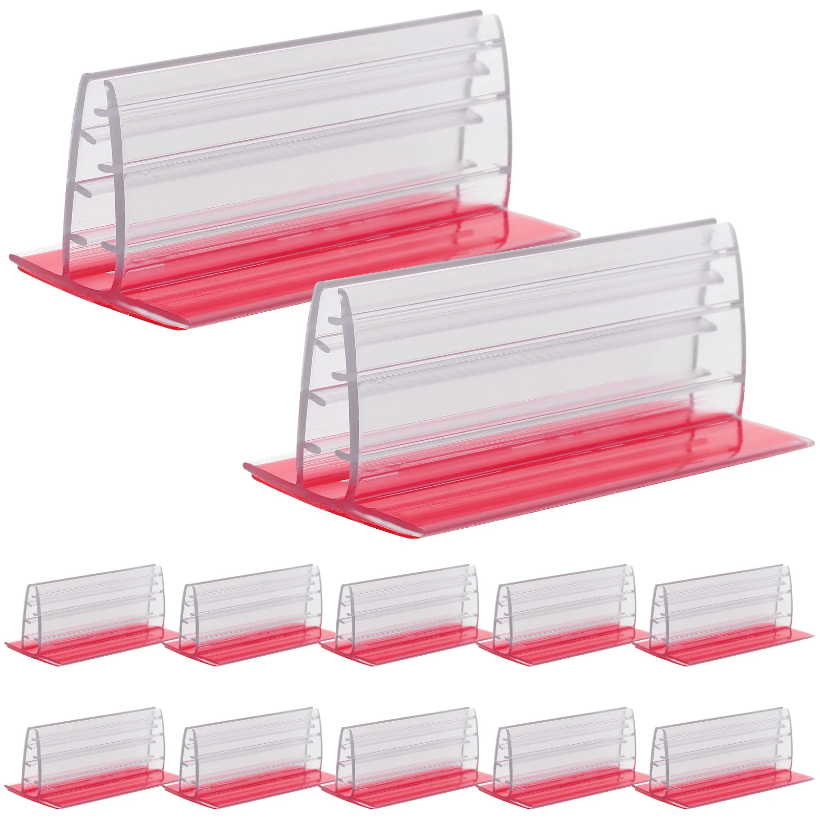 

12 Pcs Self Adhesive Sign Holder Table Number Holders Name Tag for Desks Classroom Signage Mini Panel Pvc