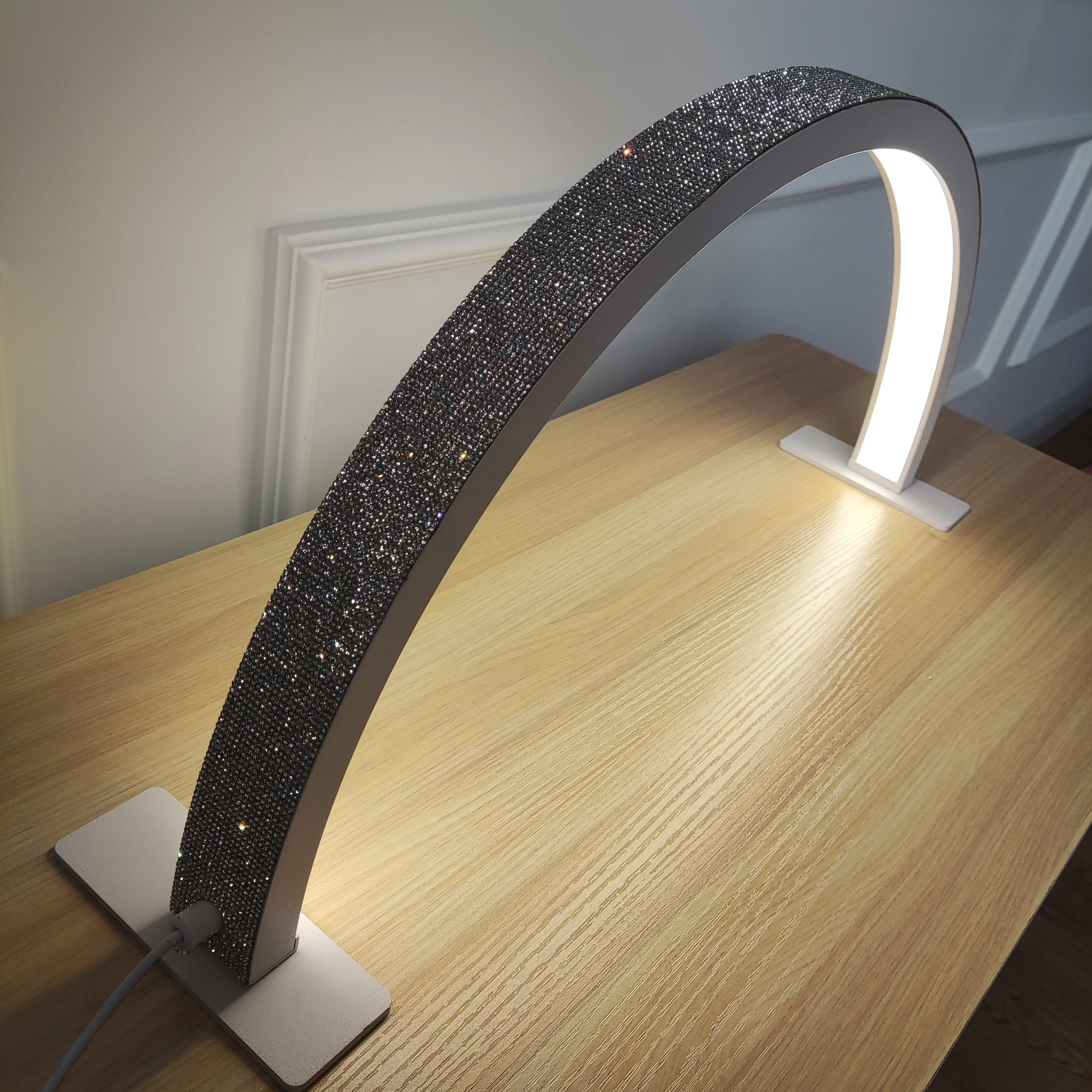 Beauty 75 cm spina britannica verde oro rosa mezza luna lampada da tavolo a luce per unghie lampada a mezzaluna