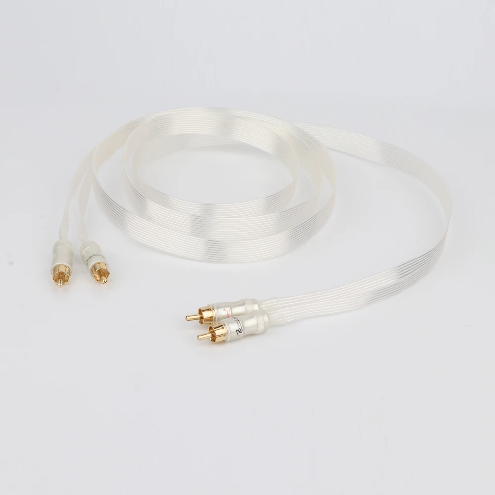 Hifi Silver Plated Cable RCA Interconnect Cable Blue White Heven King Snake Gold Plated