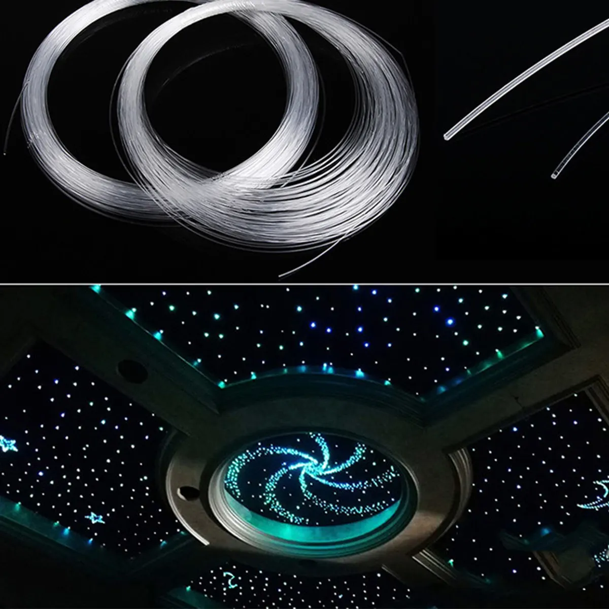 

50Pcs Optical Fiber High Transparency 0.75mm 3 Meters for Decoration Lighting Car Modification LED Fiber Optic Light Curtain