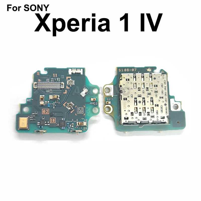 Aocarmo For Sony Xperia 1 IV XQ-CT72 X1IV SIM Card Reader Bottom Microphone Antenna Connector Board Repair Part