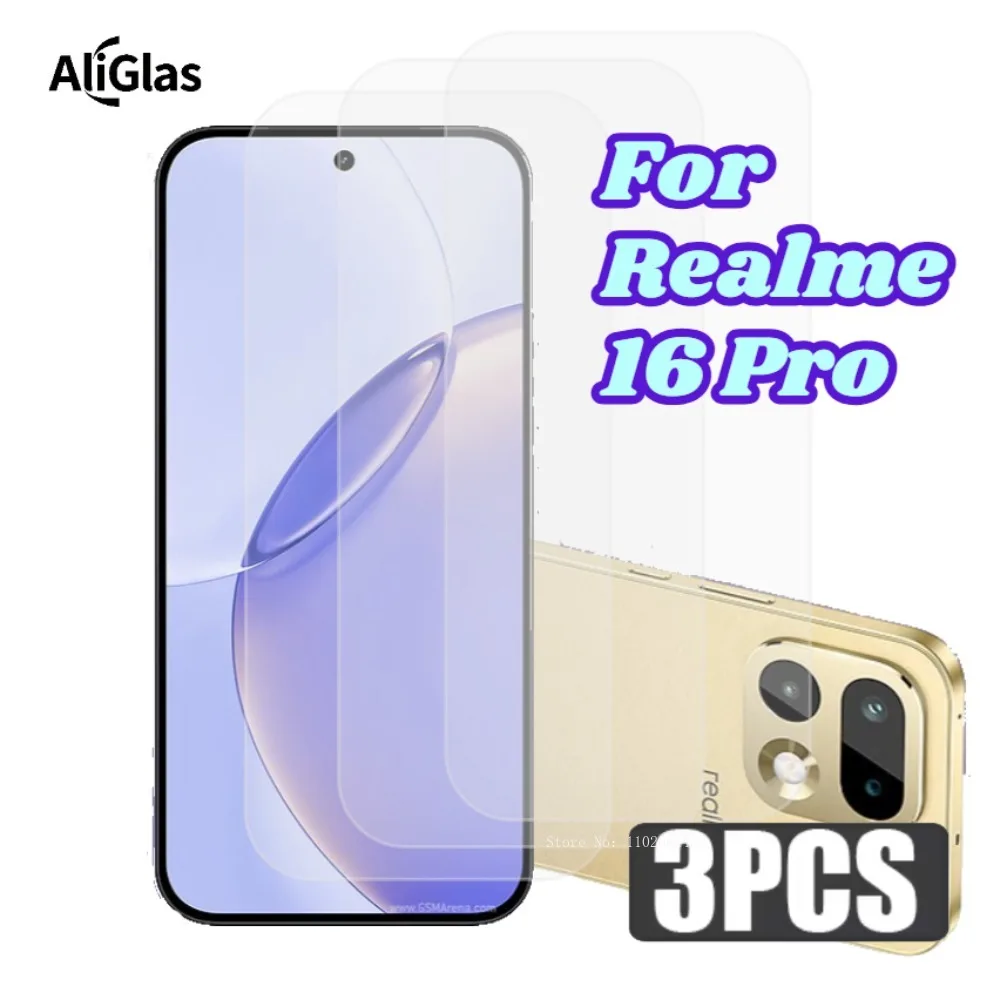 

3 шт. для Realme 16 Pro, пленка из закаленного стекла высокой четкости для Realme 16 Pro, глянцевая защитная пленка для экрана, 9H, защита от царапин