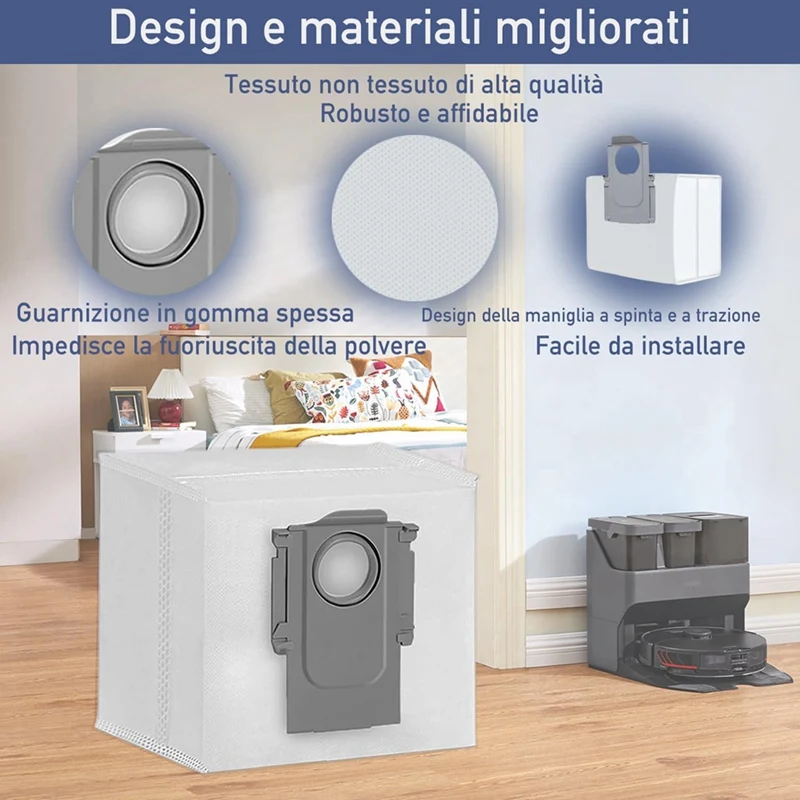Bolsas de aspiradora para Roborock S8 + / S8 Pro Ultra / S7 Maxv Ultra / S7 Pro Ultra / Q7 Max + / Q7 + / Q5 +, bolsas de polvo