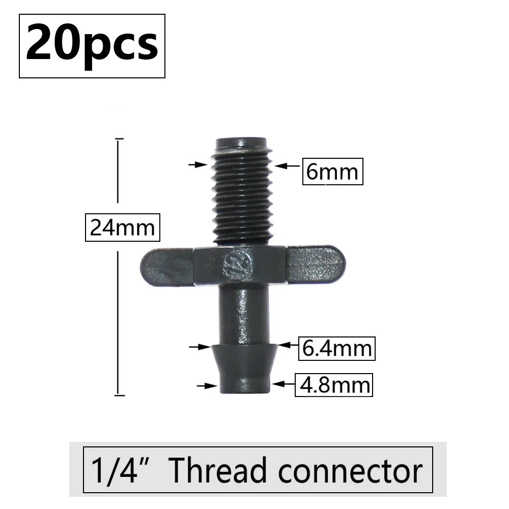 Garden Hose Water Connector Drip Irrigation For 1/4\'\' & 1/8\'\' Tube Hose Fitting Tees Cross Eng Plug Joint Barbed Accessories