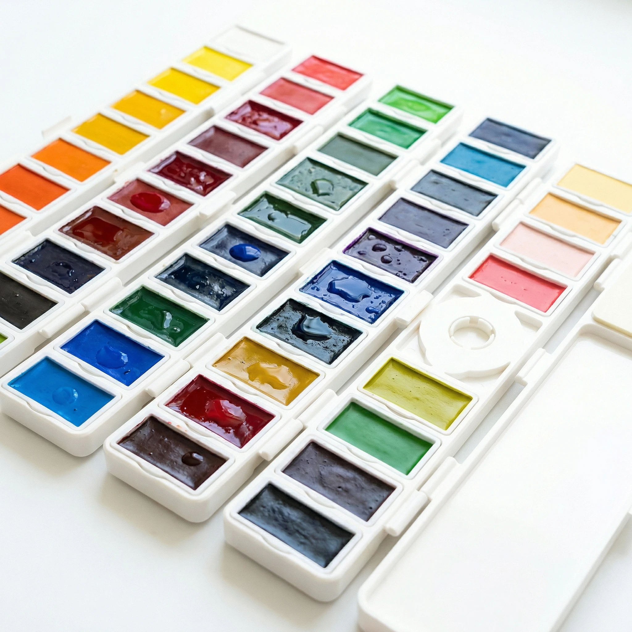 Marie's Solid Watercolor Painting Set 58 Colors Hand Painted Watercolor Portable Pigment for Beginners and Students