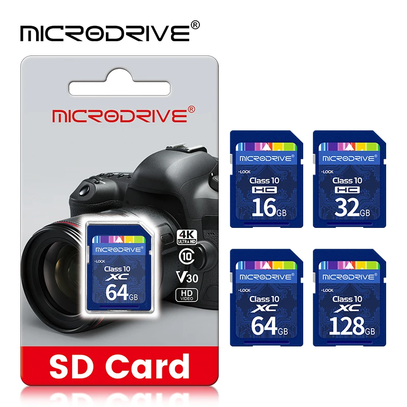 Hochgeschwindigkeits-SD-Karte Class10 32 GB SD-Karte 128 GB 64 GB 32 GB 16 GB Karte SD-Speicherkarte SD-Stick für Kamera Microdrive