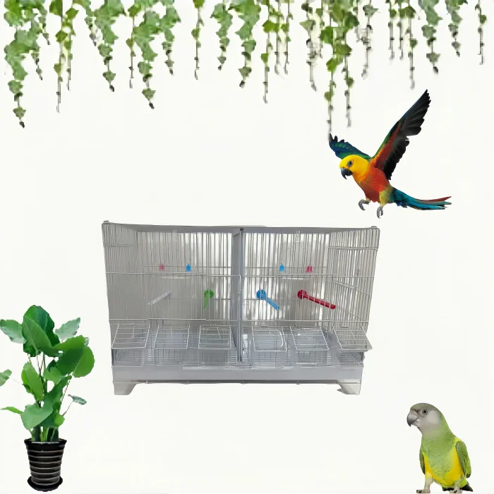 

Custom Large Space Double Compartment Breathable Push-pull Birds Metal Cage Easy To Carry Outside Sparrow Parrot Cage Small Pet
