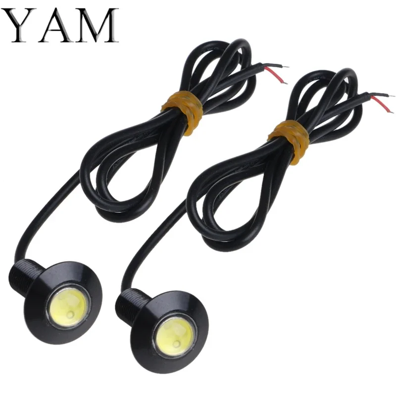 YAM 1 Pair Thin 23mm 12V Car LED DRL Daytime Running Light Eye Lamp #1