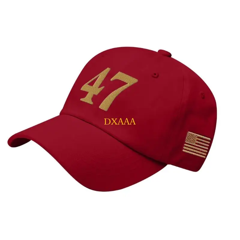 DXAA Gorra béisbol con patrón bordado Gorra poliéster liviana con correas ajustables para uso diario