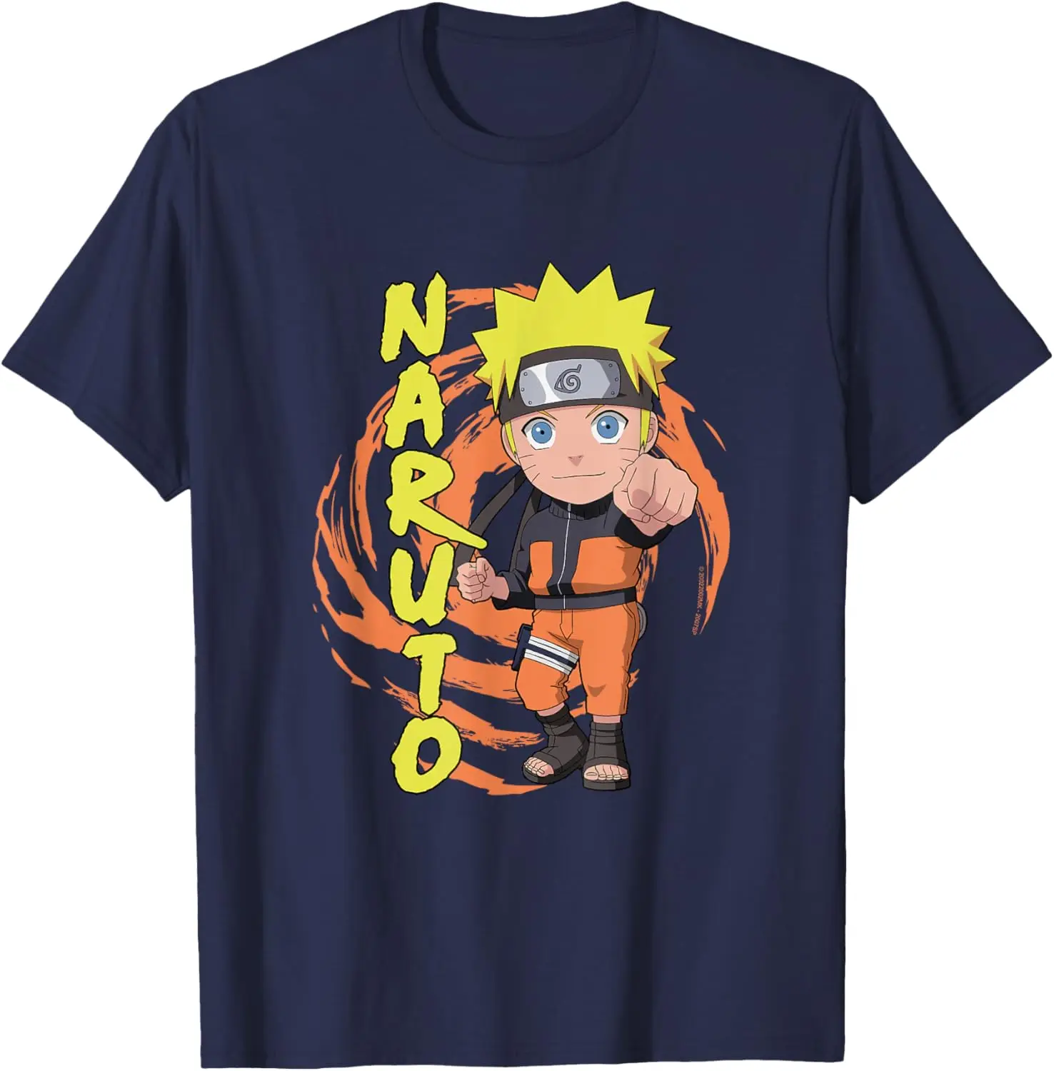 Naruto Shippuden Naruto Chibi Fist Swirl Anime T-Shirt S-6XL