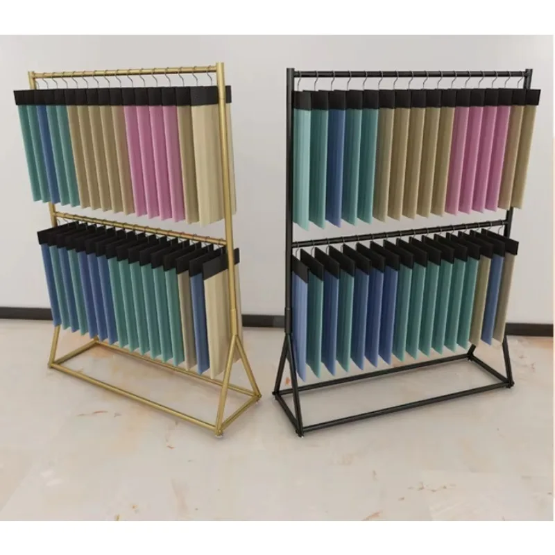Height Adjustable Fabric Sample Holder, Floor Standing Curtain & Textile Display Rack