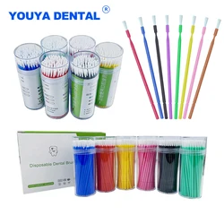 Botella de microcepillos dentales desechables, aplicadores de extensión de limpieza, flexible, herramienta de limpieza de maquillaje de microcuchillas, 100 Uds.