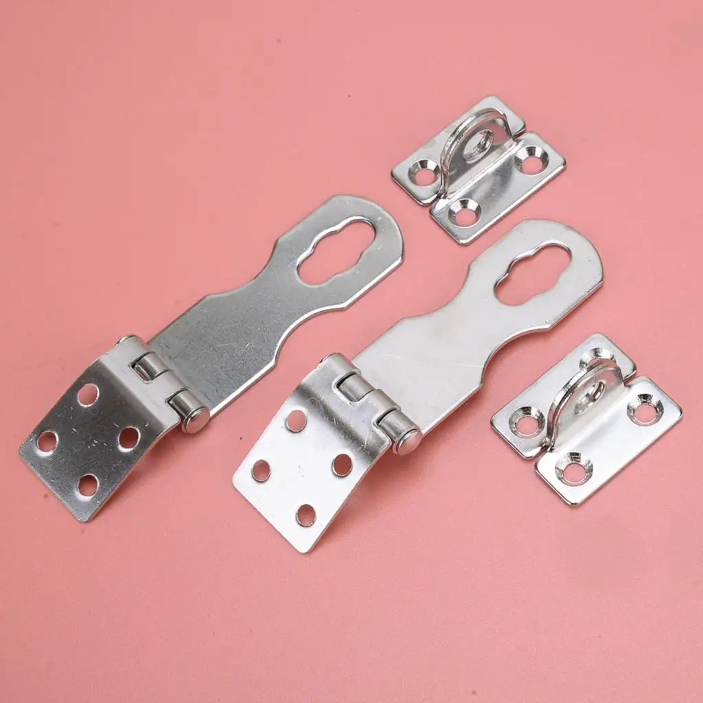 

2 Sets Deck Safety Hasp Buckle Door Hinge Latch Lock Clasp Stainless Steel For Marine Companionway Boat Caravan Cockpit Locker