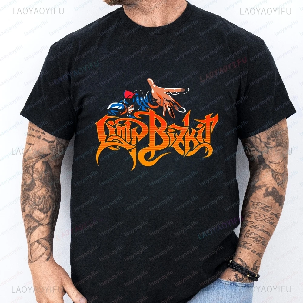 Футболка унисекс Limp Bizkit Rock Band Summer Trend Harajuku с короткими рукавами универсальная принтом большого размера