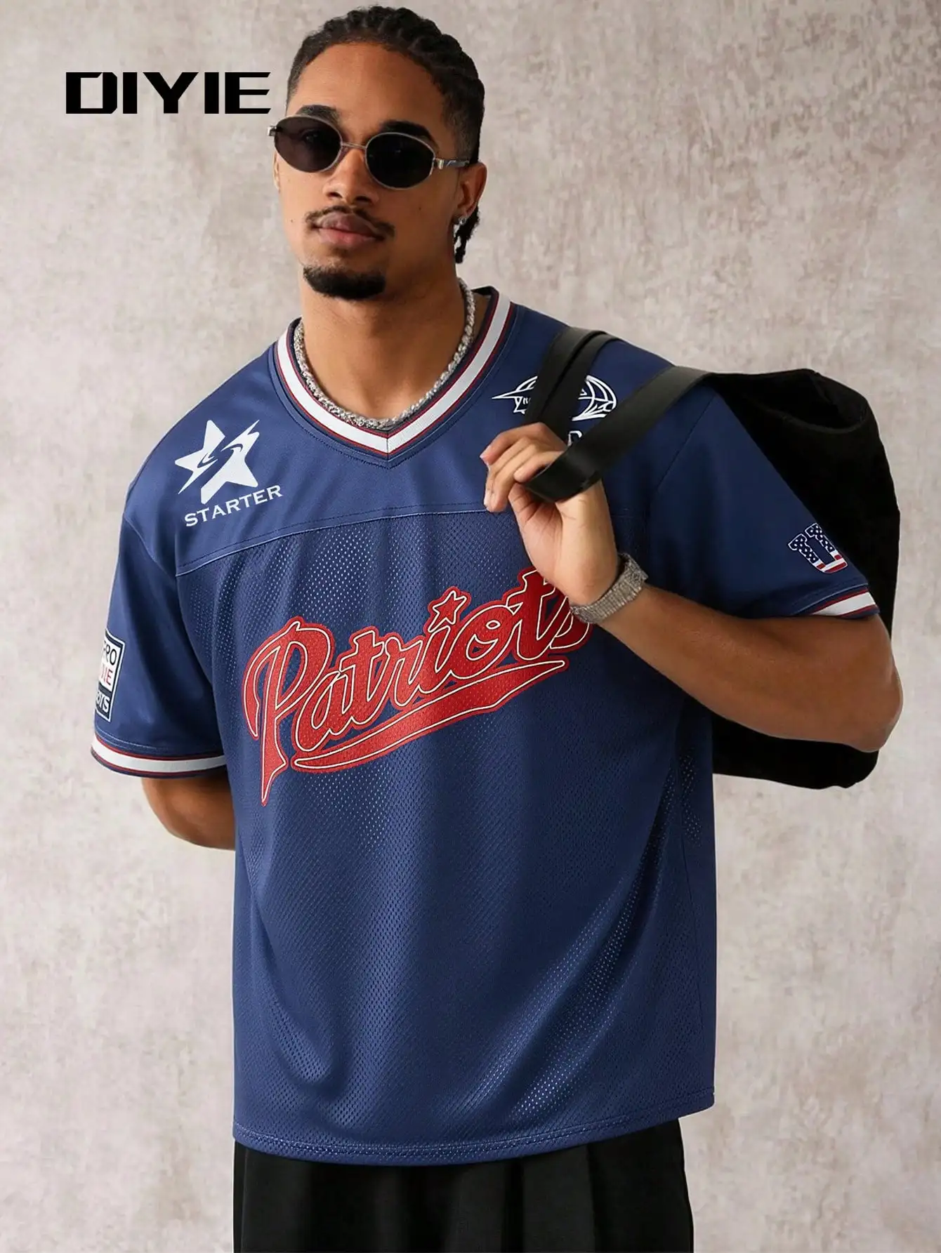 Men's Collegiate-Style Mesh T-Shirt with Number Print – Quick-Drying, Youthful Streetwear Style