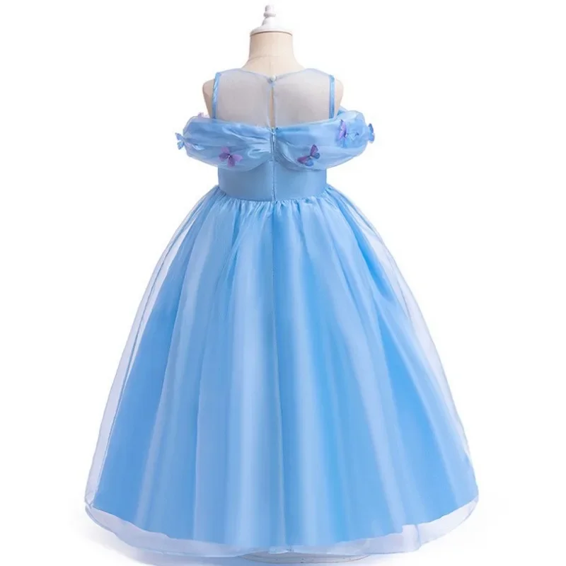 Children Clothes Cosplay Halloween Dresses Cinderella Princess Girls Performance  Waist Up  Butterfly Fluffy Dress Kids Clothing