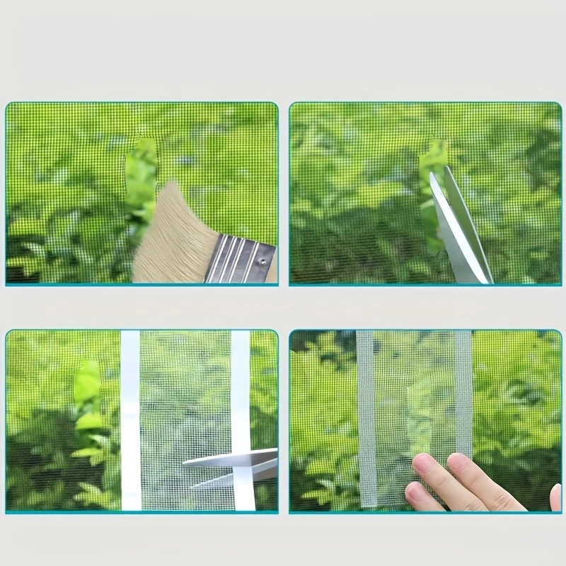 Selbstklebendes Reparaturband für Fenstergitter, aus Glasfasergewebe, wasserdicht, zum Reparieren von Moskitonetzgittern an Fenstern und Türen. – Detail 3