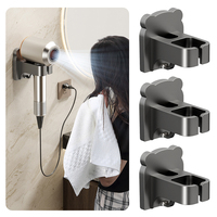 New Wall-mounted Hair Dryer Holder Bathroom Hairdryer Hook Home ABS Storage Shelf Wall Shelf Floating Shelf Hairdryer Holder