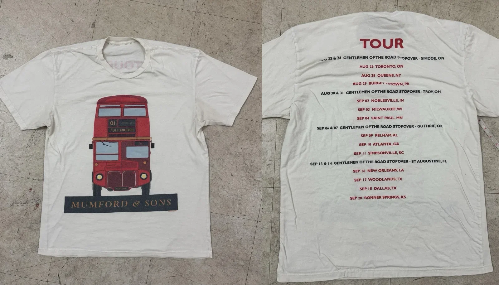 Mumford & Sons Gentlemen Of The Road Tour Reprinted T Shirt Size S-5XL