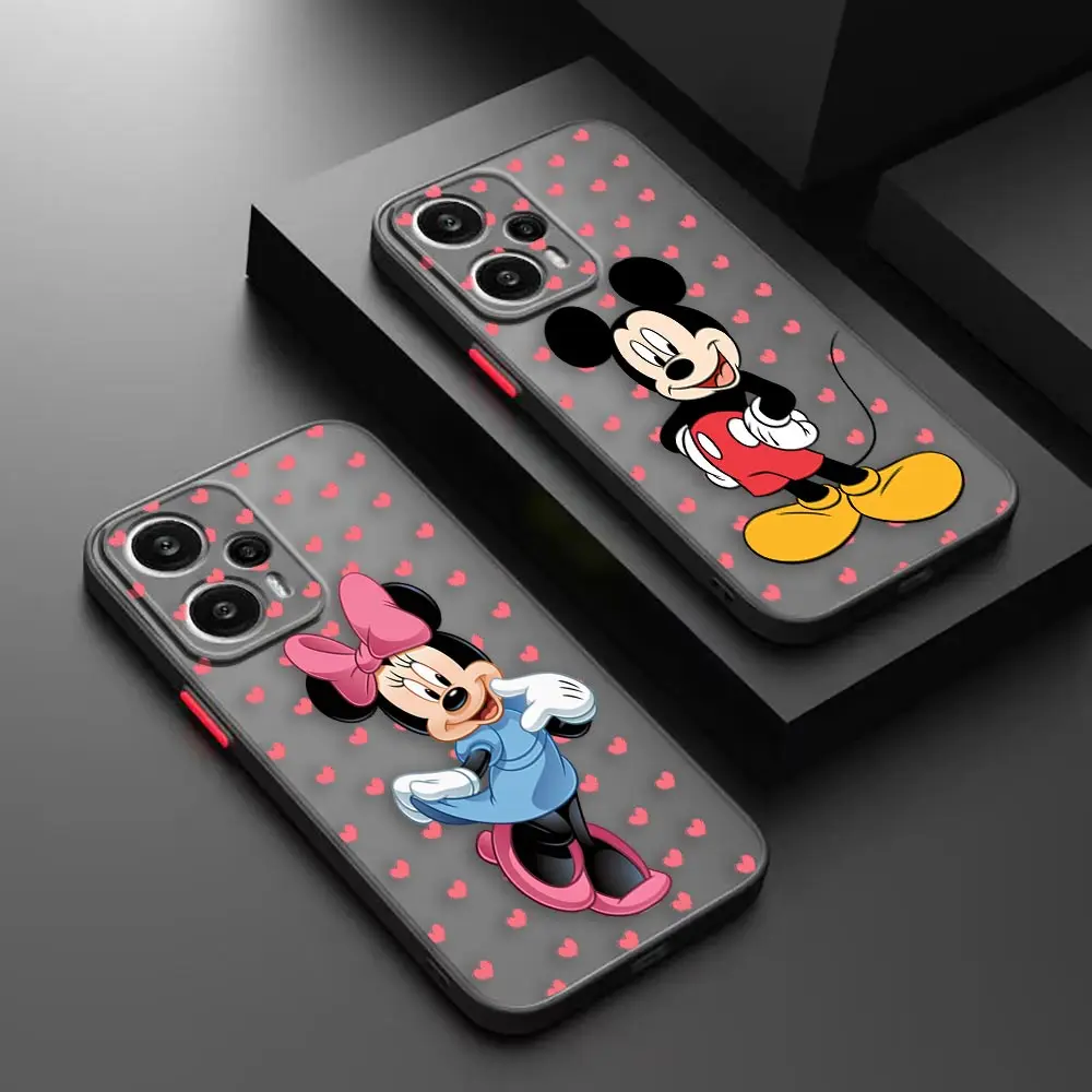 Matte Case for Redmi NOTE 12 11 10 11S 10S 9 9S 9T 8 7 6 5 4 3PRO PLUS 4G 5G Case Funda Shell Mickey Minnie Mouse Anime Cartoon