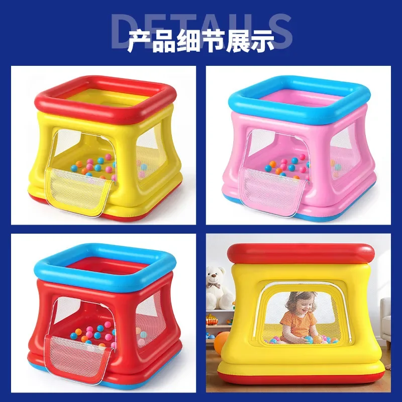 Kids Inflatable Bouncer Castle with Ball Pool and Safety Net Indoor Outdoor Jumping House for Children Toddler Play Center