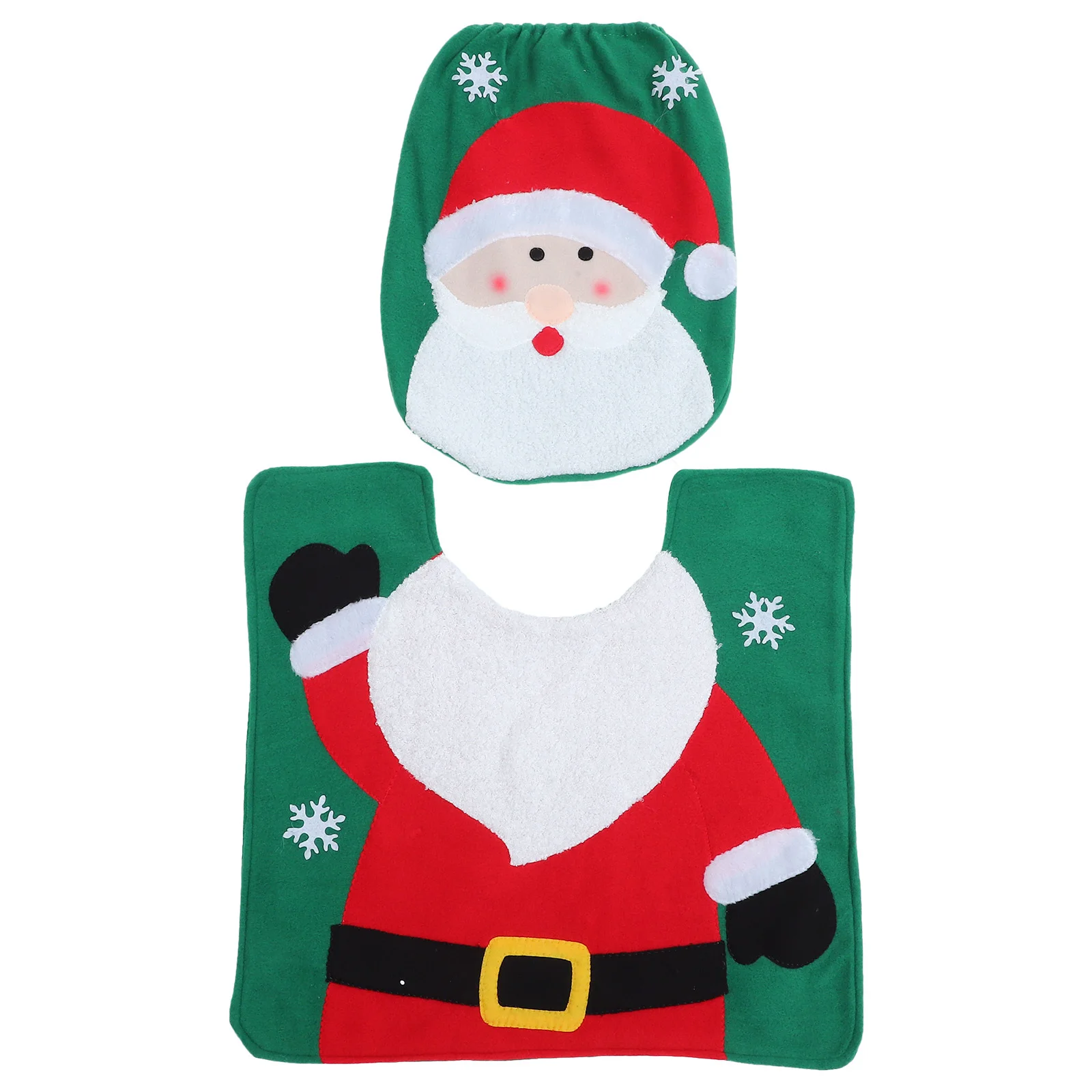 

1Set Xmas Toilet Floor Mat Set Wonderful Workmanship Suitable Various Toilets Home Bathroom Use Xmas Toilet Floor Mat