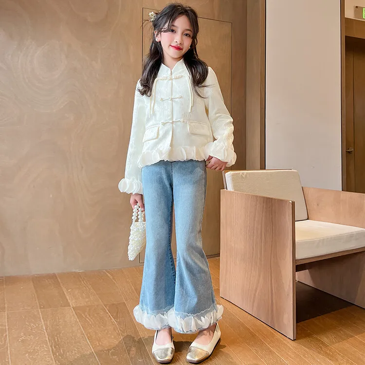 Baby Girl Clothes Suit 2024 New Summer Fashion Chinese Quality Mall Denim Durable Bottom Soft Simple Fashion Comfort 2-piece Set