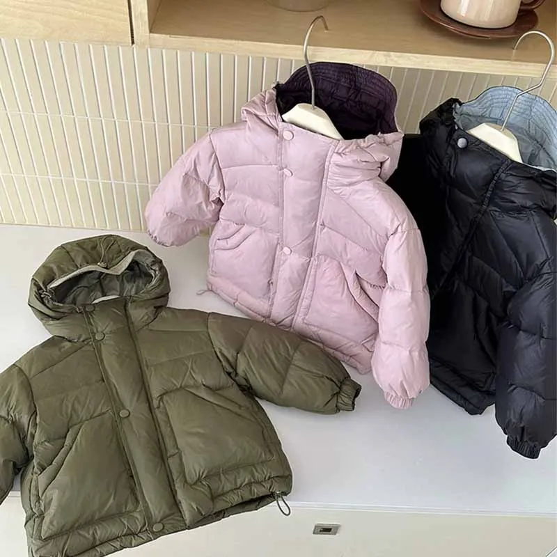 Winter Thickened Coat Children's Warm Down Jacket Boys Hooded Fashion Outerwear Girls Autumn Casual Loose Parkas Kids Clothing 5