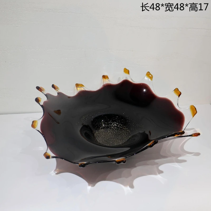 Nordic modern home pointed corner special-shaped glass fruit pot villa living table advanced fruit plate decorative ornament