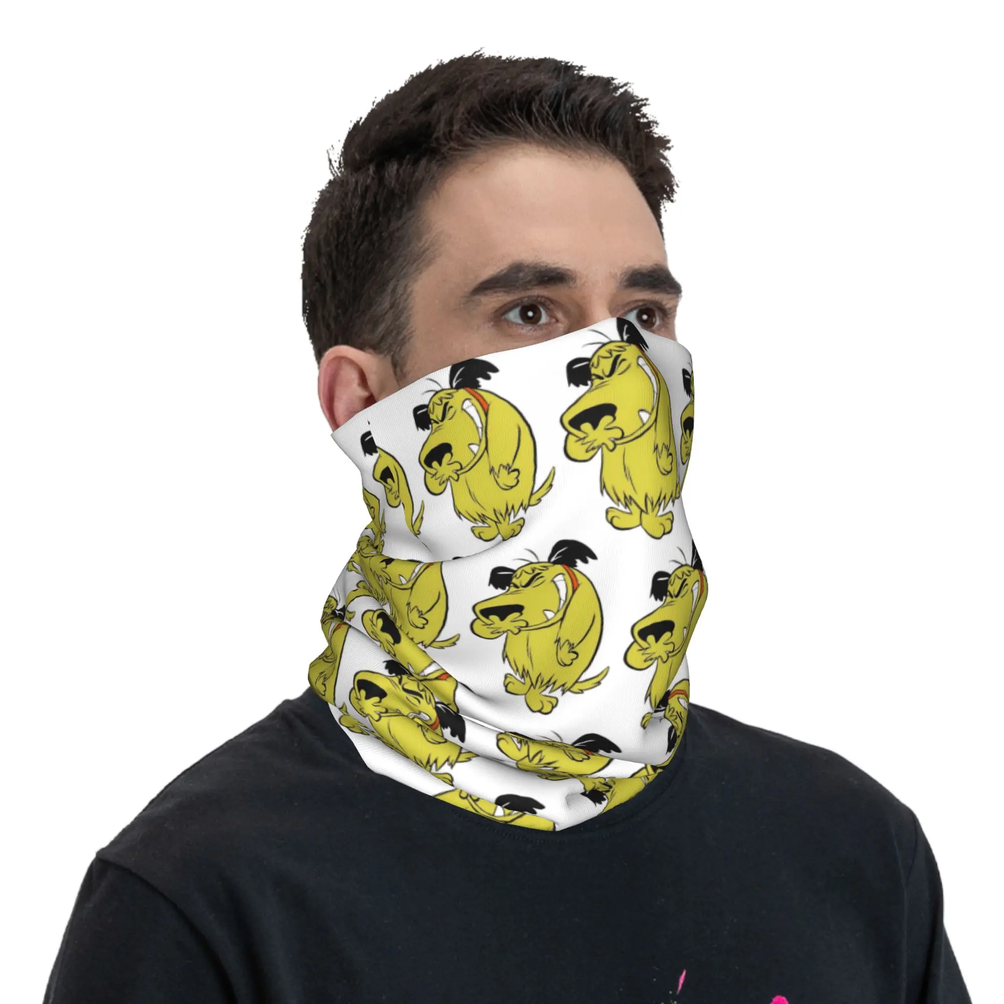 Muttleys Laughings Classic Wackys Racess Cartoon Dog Bandana Neck Gaiter Printed Wrap Scarf Headwear Hiking Fishing Unisex Adult