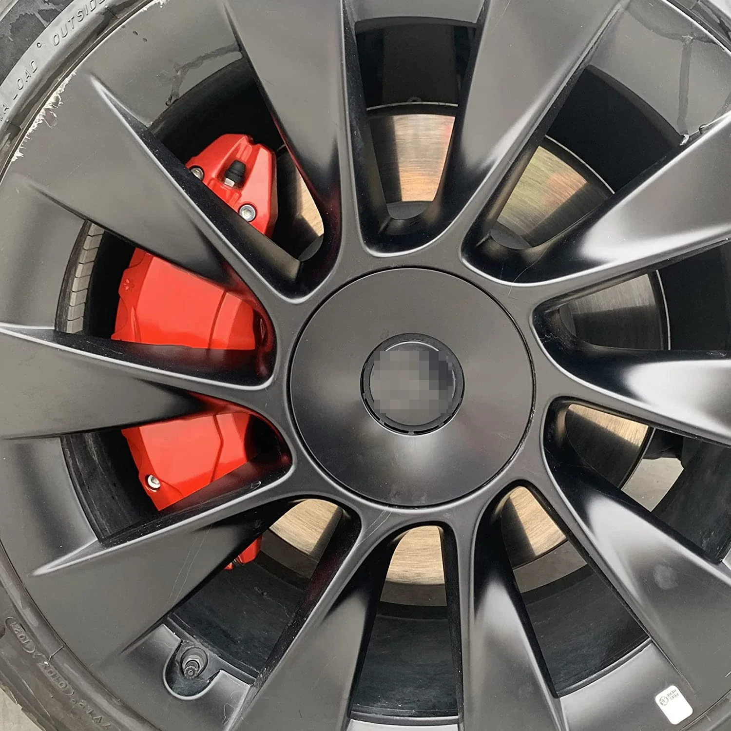 브레이크 캘리퍼 커버 4개 세트 2017-2023 2024 2025 액세서리 Tesla Model 3용 18/19인치 휠 허브 미국 버전 썸네일 6