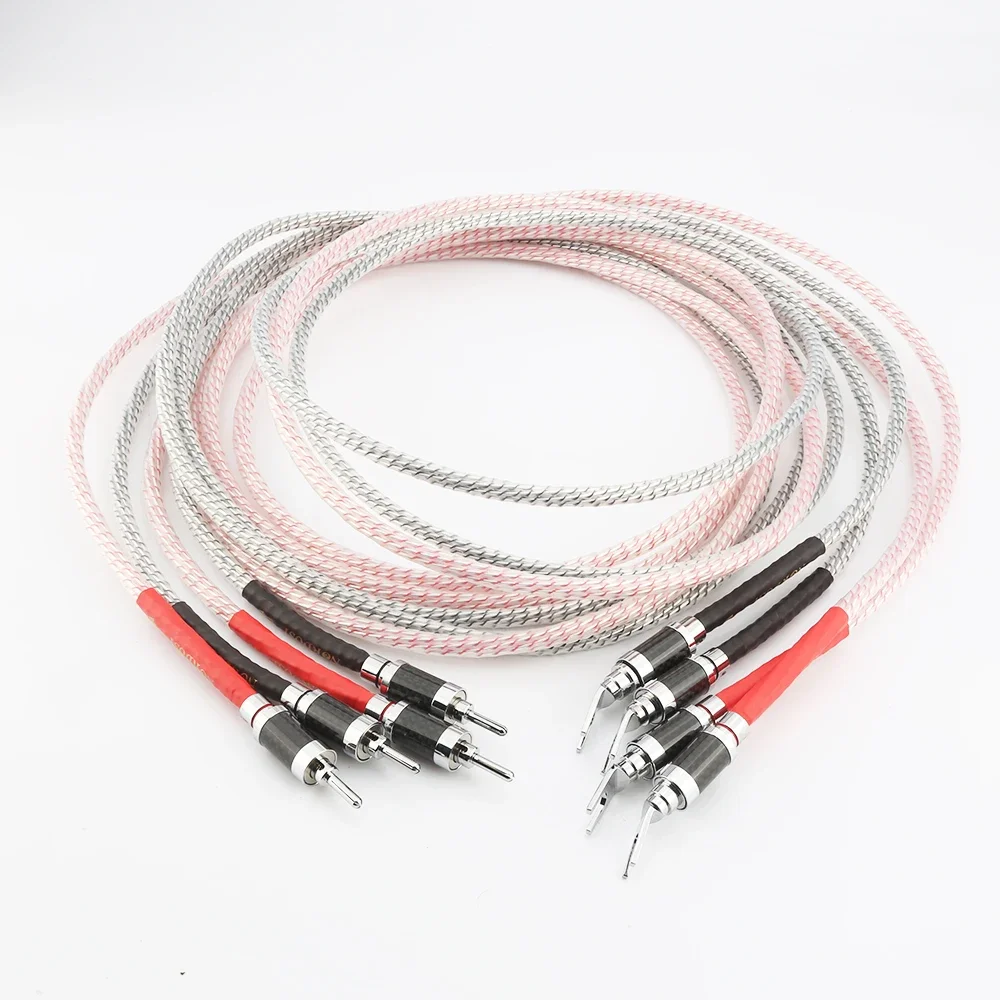 

Nordost Valhalla Series Hifi speaker cable Carbon Fiber banana to spade Plug Loudspeaker Audio Cable