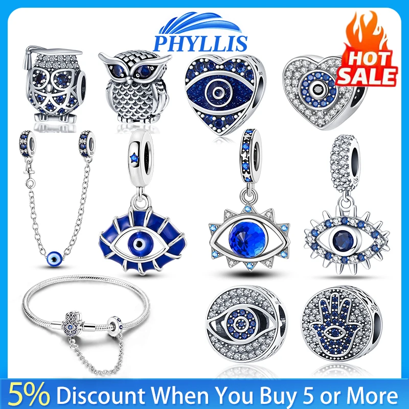 Colgante de la serie Azul de Plata de Ley 925, adecuado para pulsera de hueso de serpiente, regalo de joyería, gran oferta