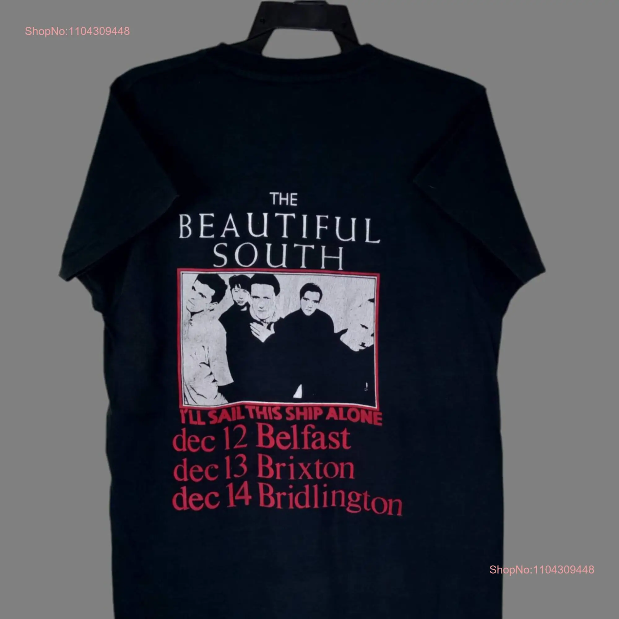 Vintage 90s The Beautiful South English Pop Rock Black Xlarge T Shirt I'LL Sail This Ship ALone Tour Indie Band Concert Size XL