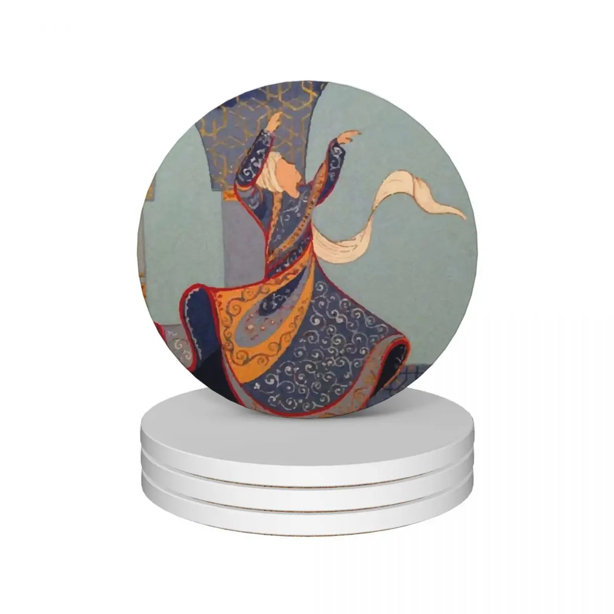 

persian dance Ceramic Coasters (Set of 4) flower cute kitchen supplies original Coasters