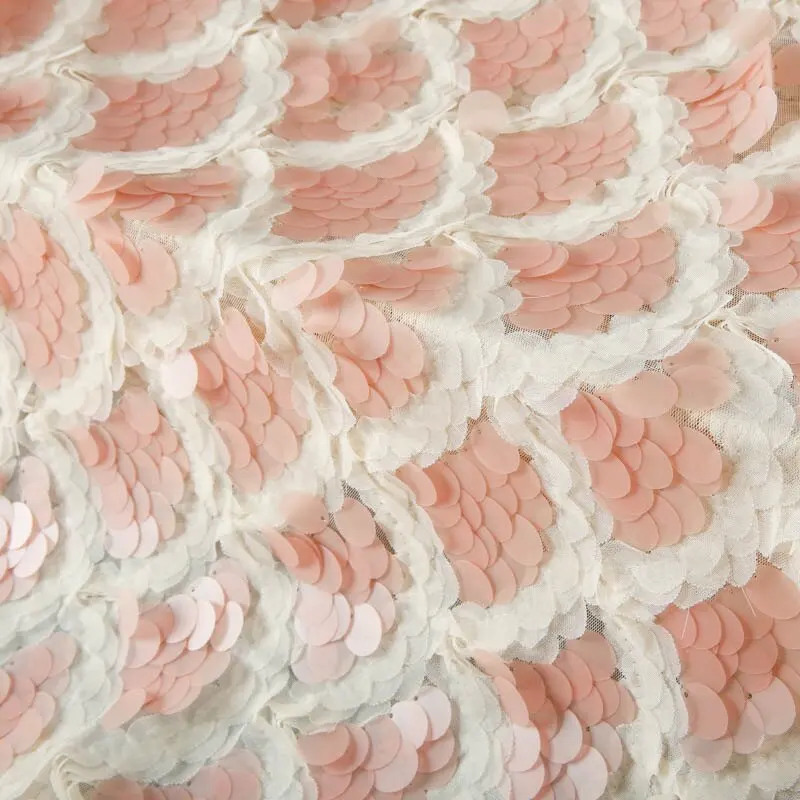 

18mm Sequined Embroidered Lace Mesh Fabric for DIY Sewing Handmade Dress Garment Accessories Clothing Fashion Material Cloth