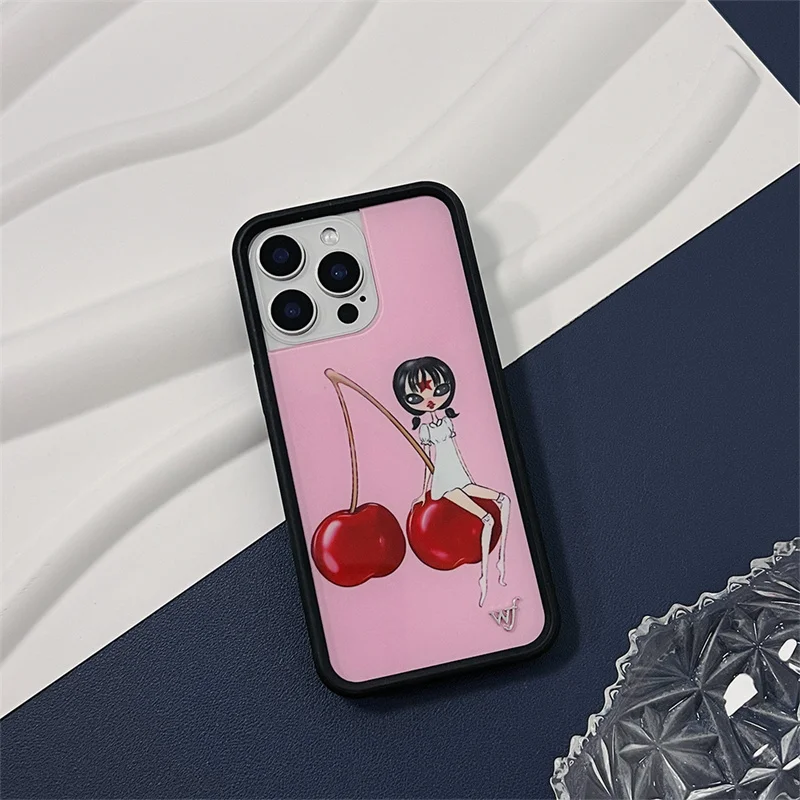 

wf Wildflower sakura Phone Case for iPhone 12 13 14 15 16Pro Max Plus 17pro Wildflower Skull Flowers Dragon Metal wf label Cover