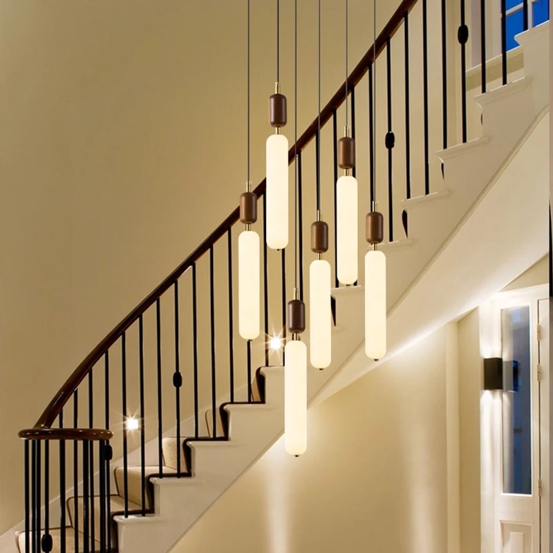 Vintage Luxury Hollow LED Pendant Light Charm Classic Wooden Living Room Chandelier Antique-Style Villa Decor Lighting Fixture