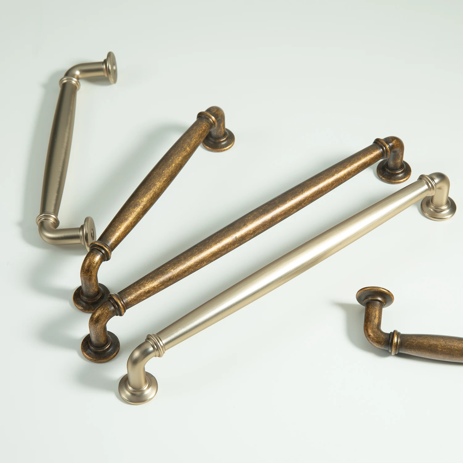 Classic Solid Drawer Handles Sturdy Cabinet Knob and Pulls with Backplate Vintage Furniture Handle Retro Hardware