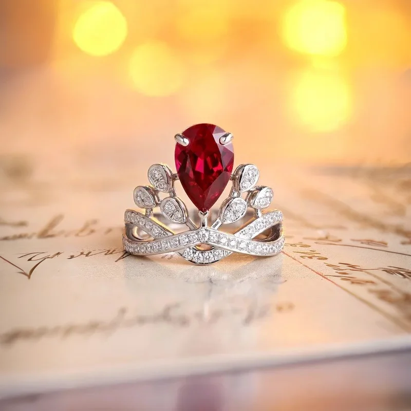 925 Sterling Silver Lab Grown Ruby Ring for Women Customizable Band Width and Size Handcrafted Fine Jewelry Gift for Her