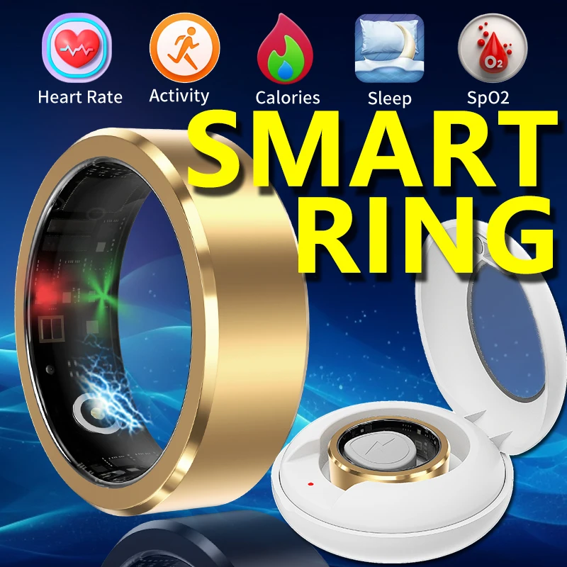 

2024 Smart Ring For Men Women Heart Rate Blood Oxygen Monitoring Multi Sports Modes IP68 Waterproof Smart Rings For Android IOS