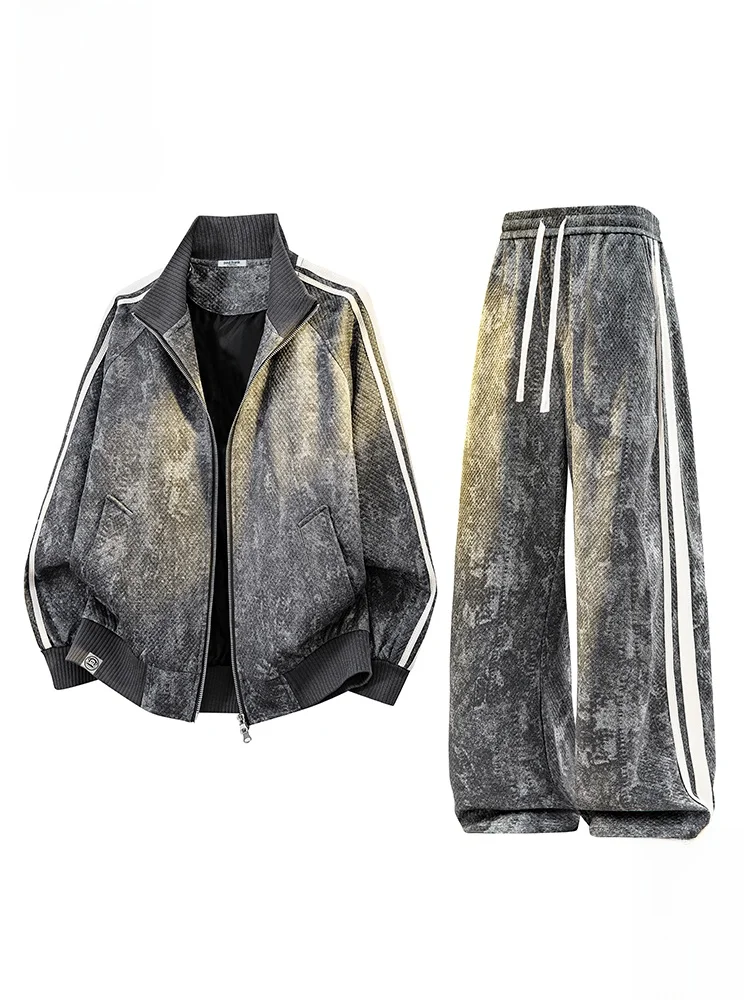 

Мужской модный комплект Paul Frank Monkey: осенняя куртка с воротником-стойкой и повседневные спортивные брюки из полиэстера, две части