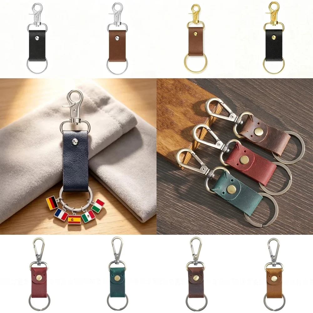 Leder-Schlüsselanhänger, Modischer Business-Stil, Einfacher Metall-Schlüsselanhänger, Taschenanhänger, Schlüsselring, Hüftgurt-Schlüsselanhänger, Geschenk für Freunde und Verwandte