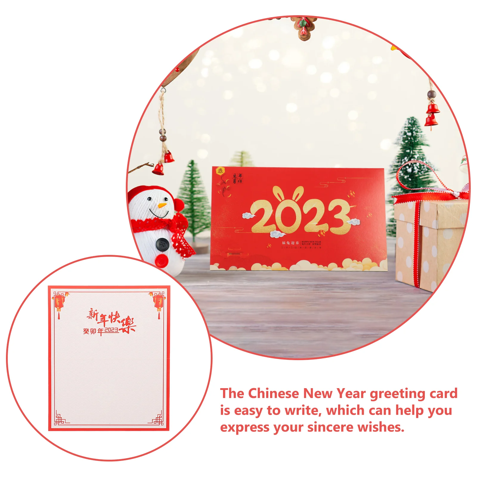 10 Pcs Gift Cards 2023 Greeting Lunar New Year Handwriting Wish Comfort Message