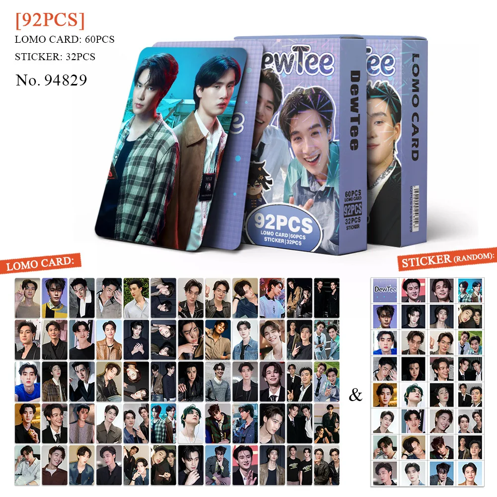 Thai Star DewTee Mr.Kill Drama TV CP Lomo Card Stickers Dew Tee GMM Actor Fashion Magazine Endorsement Photocard Decal Fans Gift